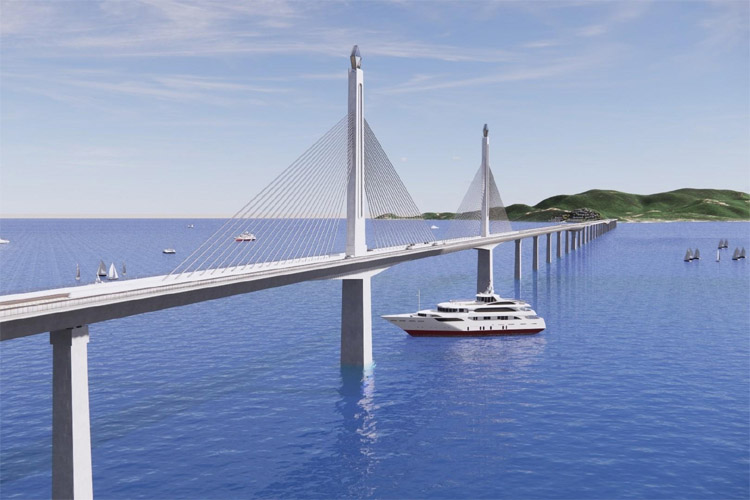 サムイ島に架かる橋の完成イメージ