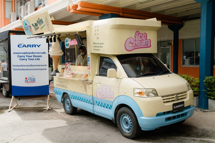 アイスクリーム販売に利用されている「キャリイ」