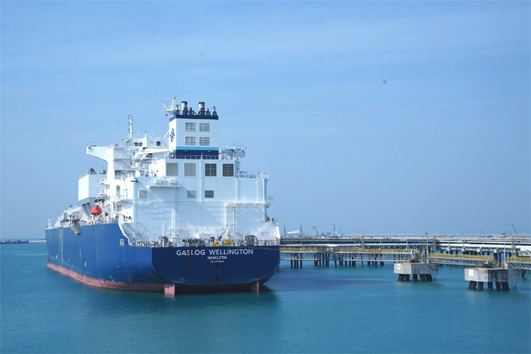 米国から到着したＬＮＧタンカー